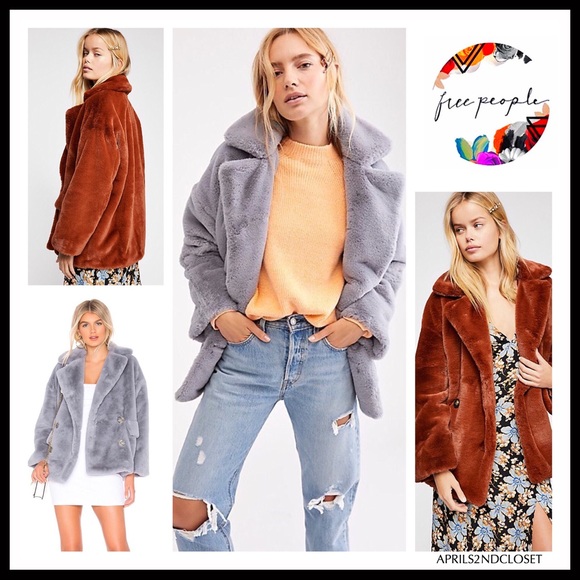 FREE PEOPLE TEDDY COAT JACKET FAUX FUR COAT A3C - Picture 11 of 16